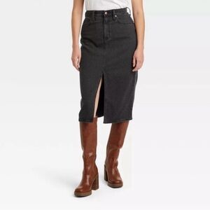 Classic Black Denim Skirt